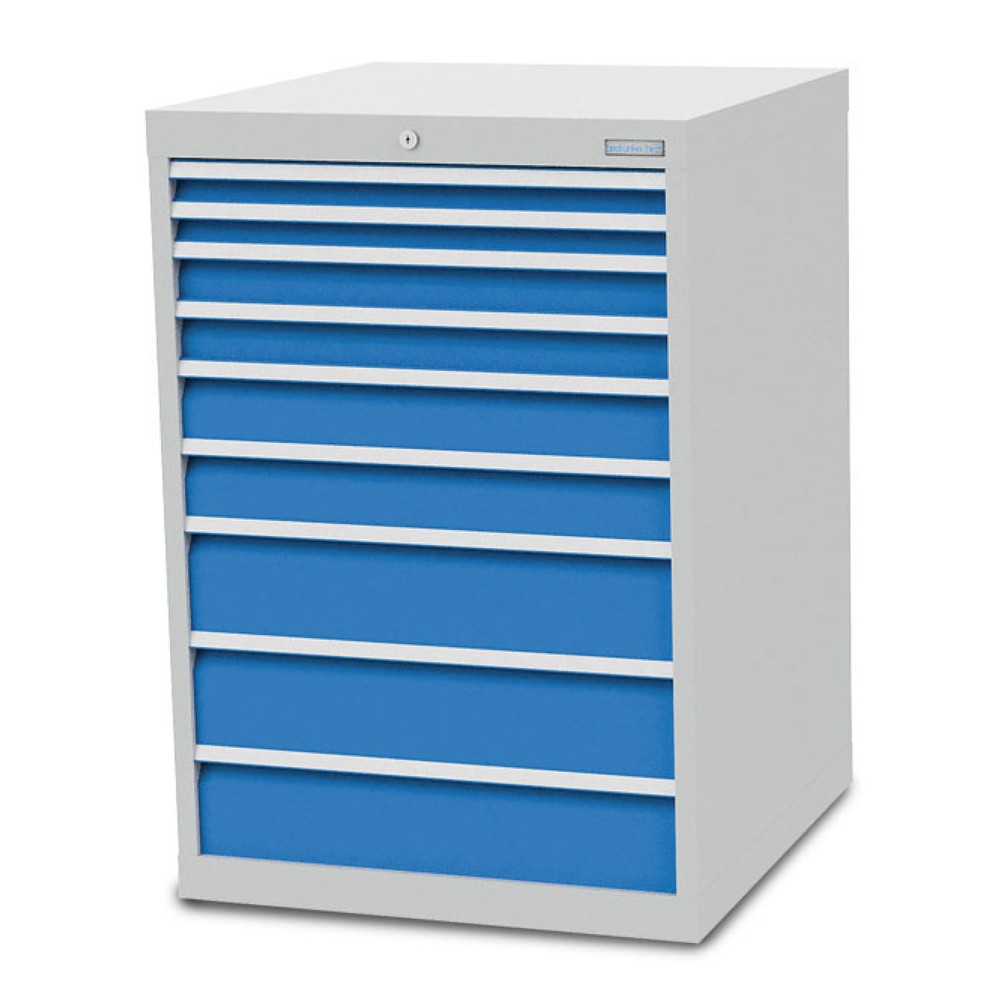 Numéro de l'image du produit 1: Armoire à tiroirs R 24-24 Bedrunka+Hirth, H x l x P 1 019 x 705 x 736 mm, gris clair, bleu clair, 9 tiroirs 2 x 50 + 2 x 75 + 2 x 100 + 3 x 150 mm
