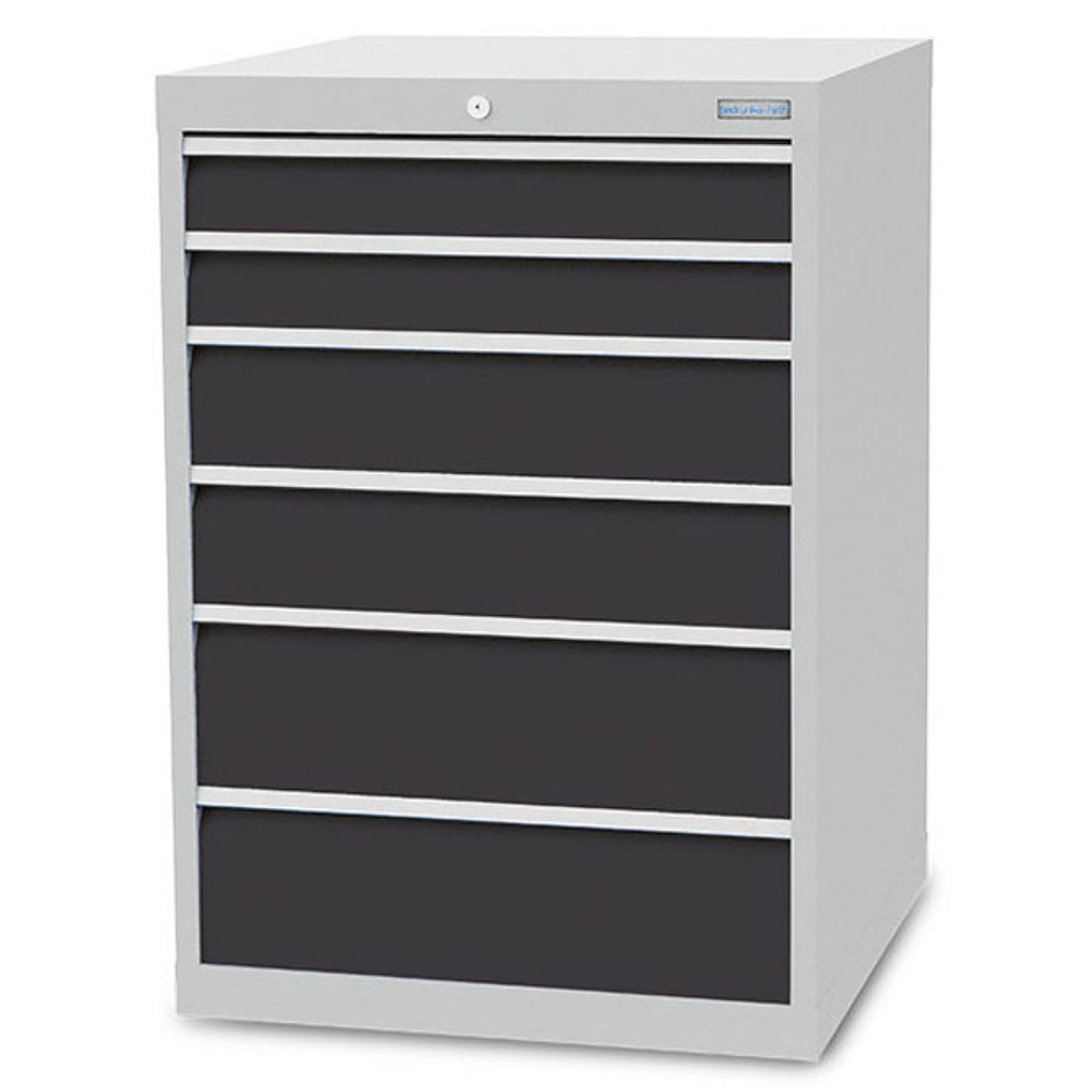 Numéro de l'image du produit 1: Armoire à tiroirs R 24-24 Bedrunka+Hirth, H x l x P 1 019 x 705 x 736 mm, gris clair, gris anthracite, 6 tiroirs 2 x 100 + 2 x 150 + 2 x 200 mm