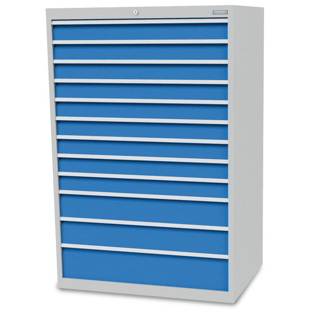 Numéro de l'image du produit 1: Armoire à tiroirs R 36-24 Bedrunka+Hirth, H x l x P 1 519 x 1 005 x 736 mm, gris clair, bleu clair, 12 tiroirs 9 x 100 + 2 x 150 + 1 x 200 mm