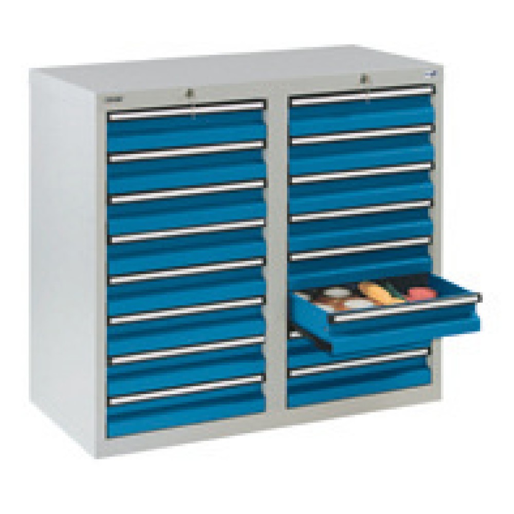 Numéro de l'image du produit 1: Armoire à tiroirs stumpf®, tiroirs de 16 x 100 mm, H x l x P 900 x 1 000 x 500 mm, gris clair