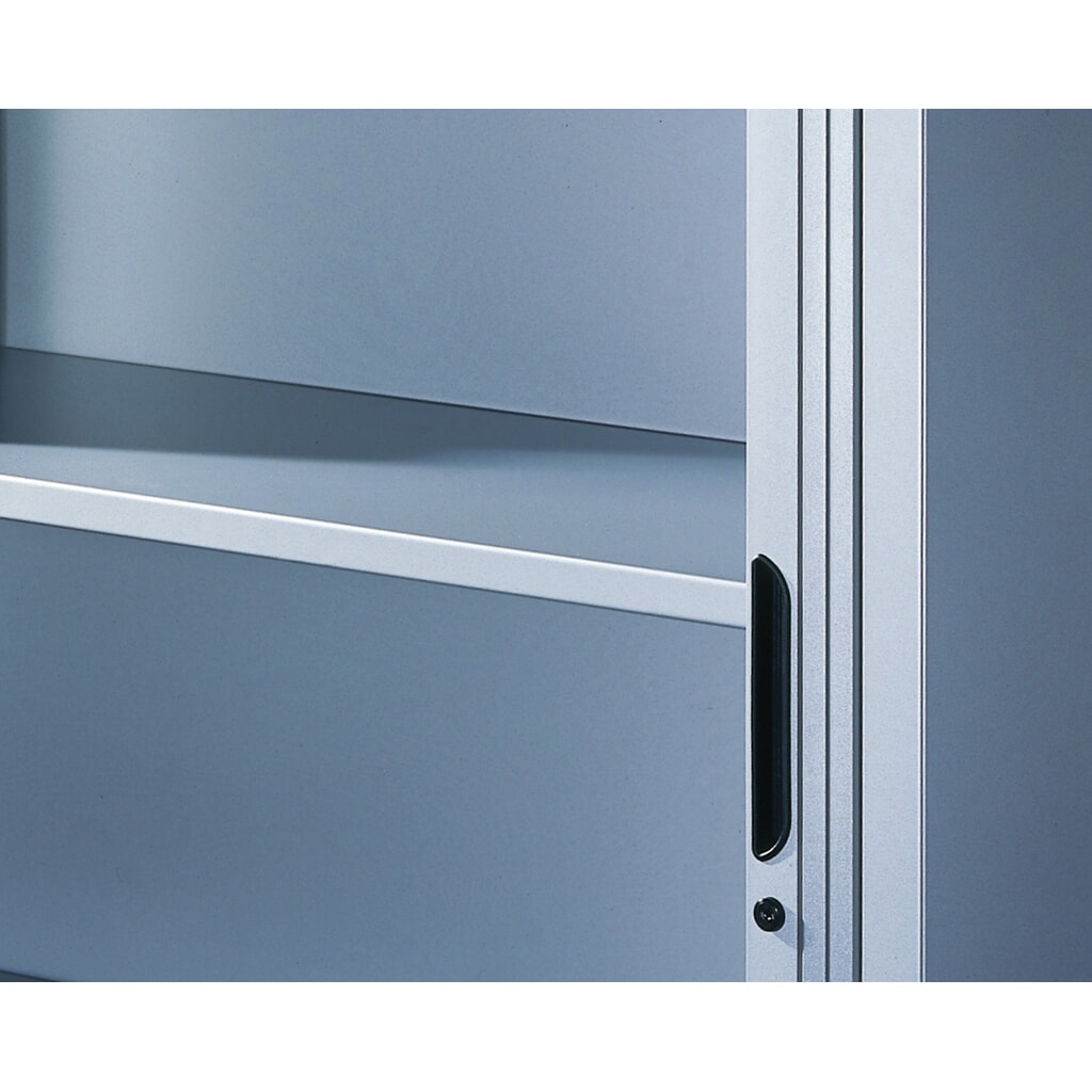 N° de l'image du produit 2 : Meuble à volet roulant transversal C+P, 1 1/2 hauteur de classeur, largeur 800 mm, gris clair, Gris clair