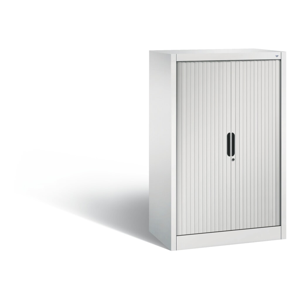 N° de l'image du produit 1 : Armoire à volet roulant C+P, 3 hauteurs de classeur, largeur 800 mm, gris clair