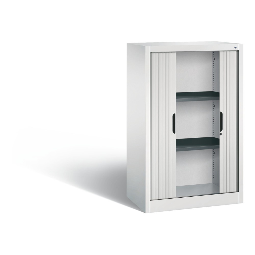 Numéro de l'image du produit 3: Armoire à volet roulant C+P, 3 hauteurs de classeur, largeur 800 mm, gris clair