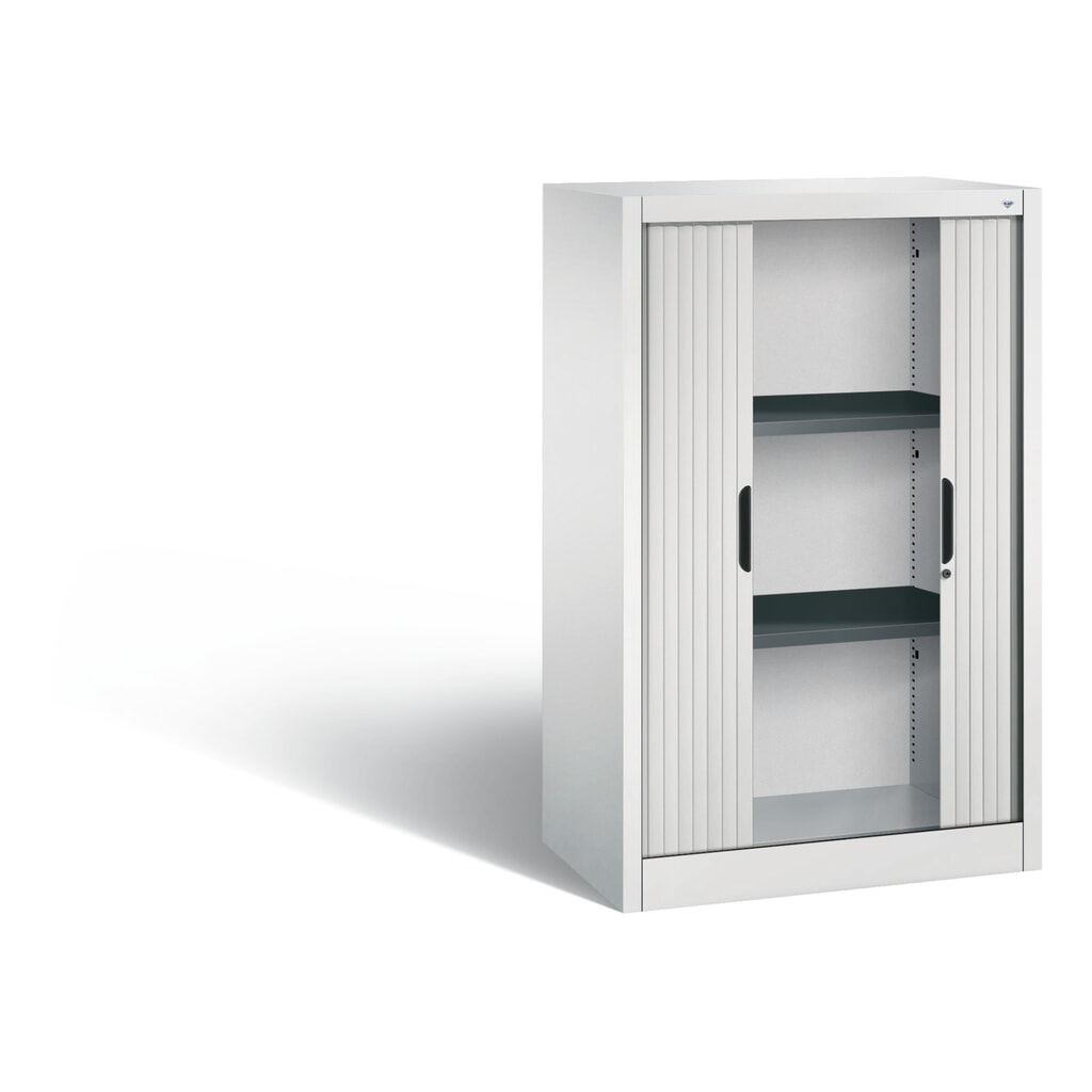 N° de l'image du produit 3 : Armoire à volet roulant C+P, 3 hauteurs de classeur, largeur 800 mm, gris clair