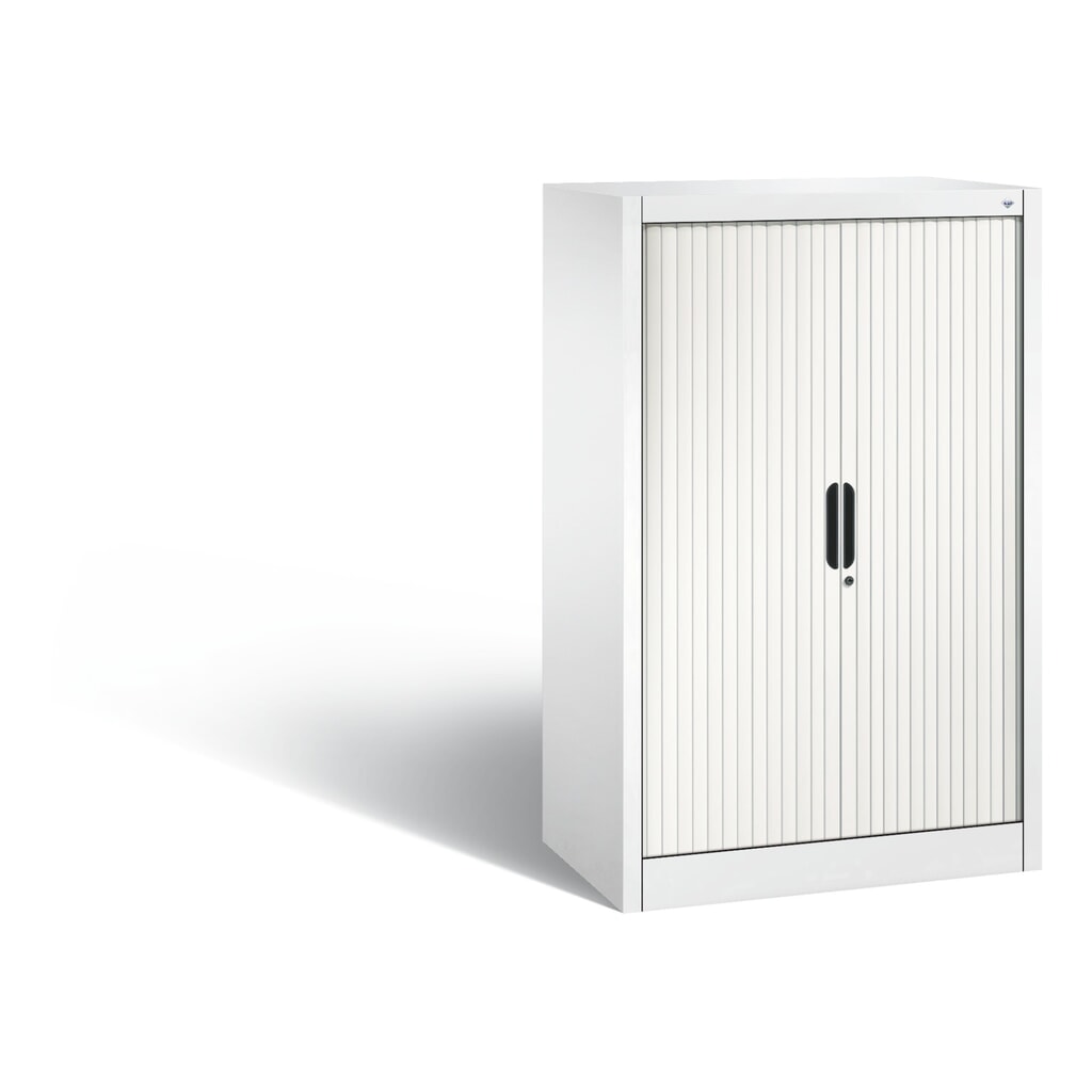 Illustration du produit: Armoire à volet roulant C+P, 3 hauteurs de classeur, largeur 800 mm, blanc pur