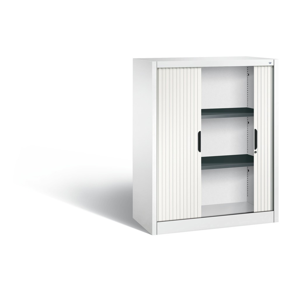 Numéro de l'image du produit 4: Armoire à volet roulant C+P, 3 hauteurs de classeur, largeur 1 000 mm, blanc pur