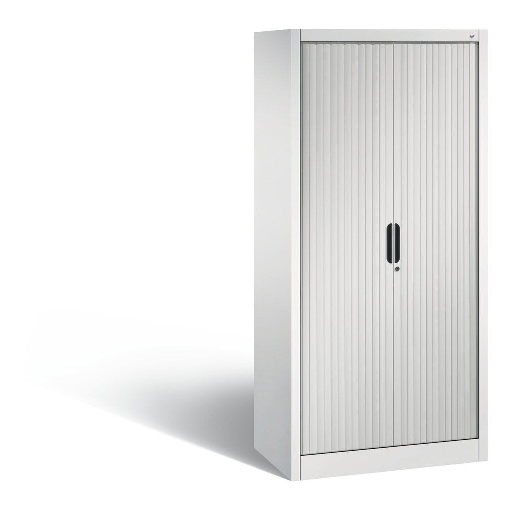 Illustration du produit: Armoire à volet roulant C+P, 4 hauteurs de classeur, largeur 800 mm, gris clair