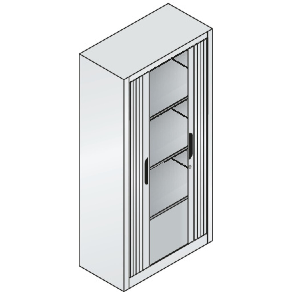 Armoire à volet roulant C+P, 4 hauteurs de classeur, largeur 800 mm, gris clair N° de l'image du produit 4 : Armoire à volet roulant C+P, 4 hauteurs de classeur, largeur 800 mm, gris clair