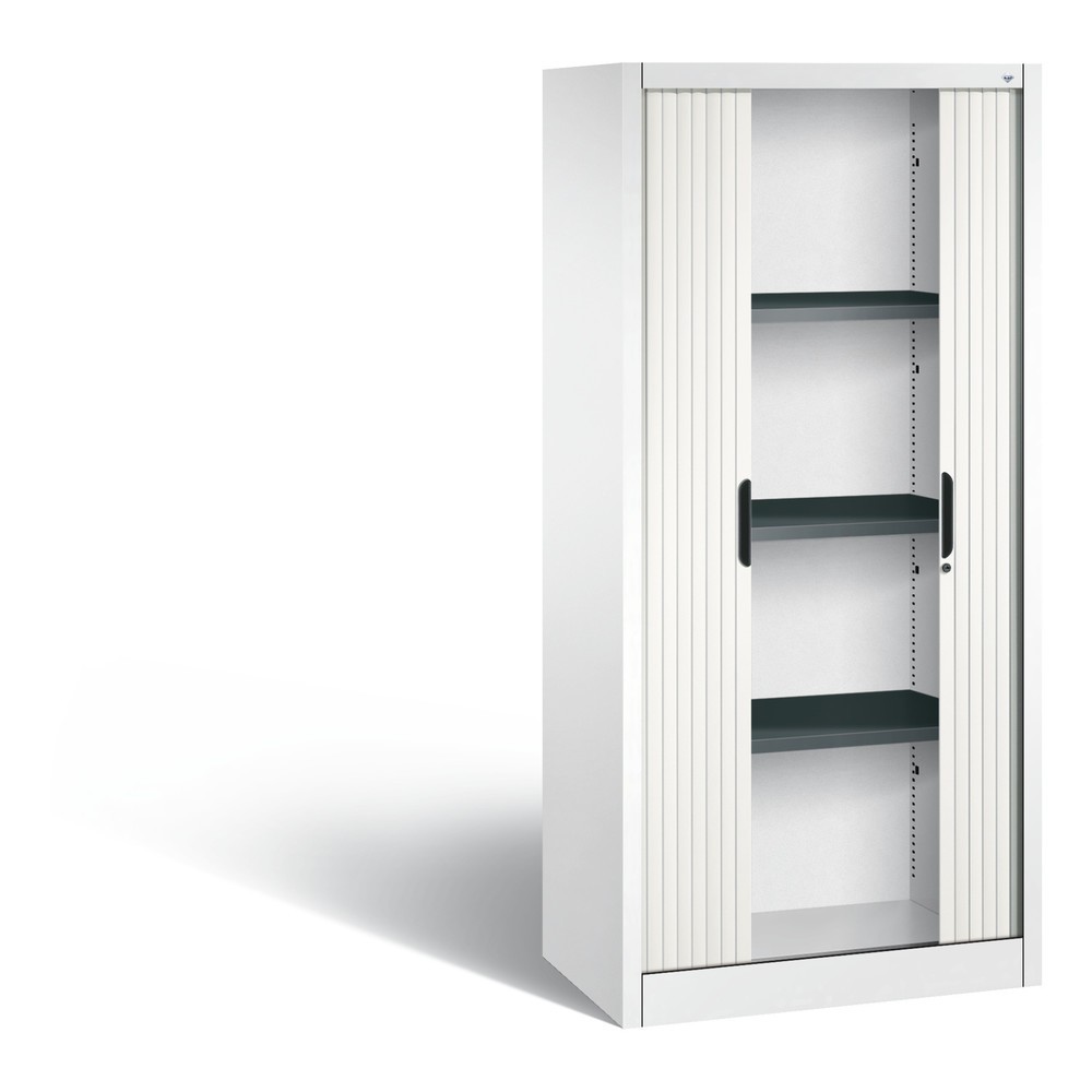 Numéro de l'image du produit 4: Armoire à volet roulant C+P, 4 hauteurs de classeur, largeur 800 mm, blanc pur