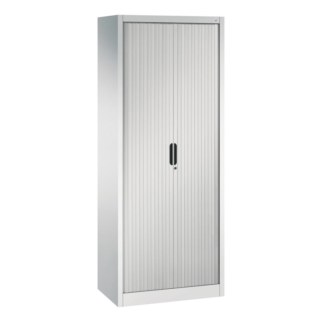 Illustration du produit: Armoire à volet roulant C+P, 5 hauteurs de classeur, largeur 800 mm, gris clair