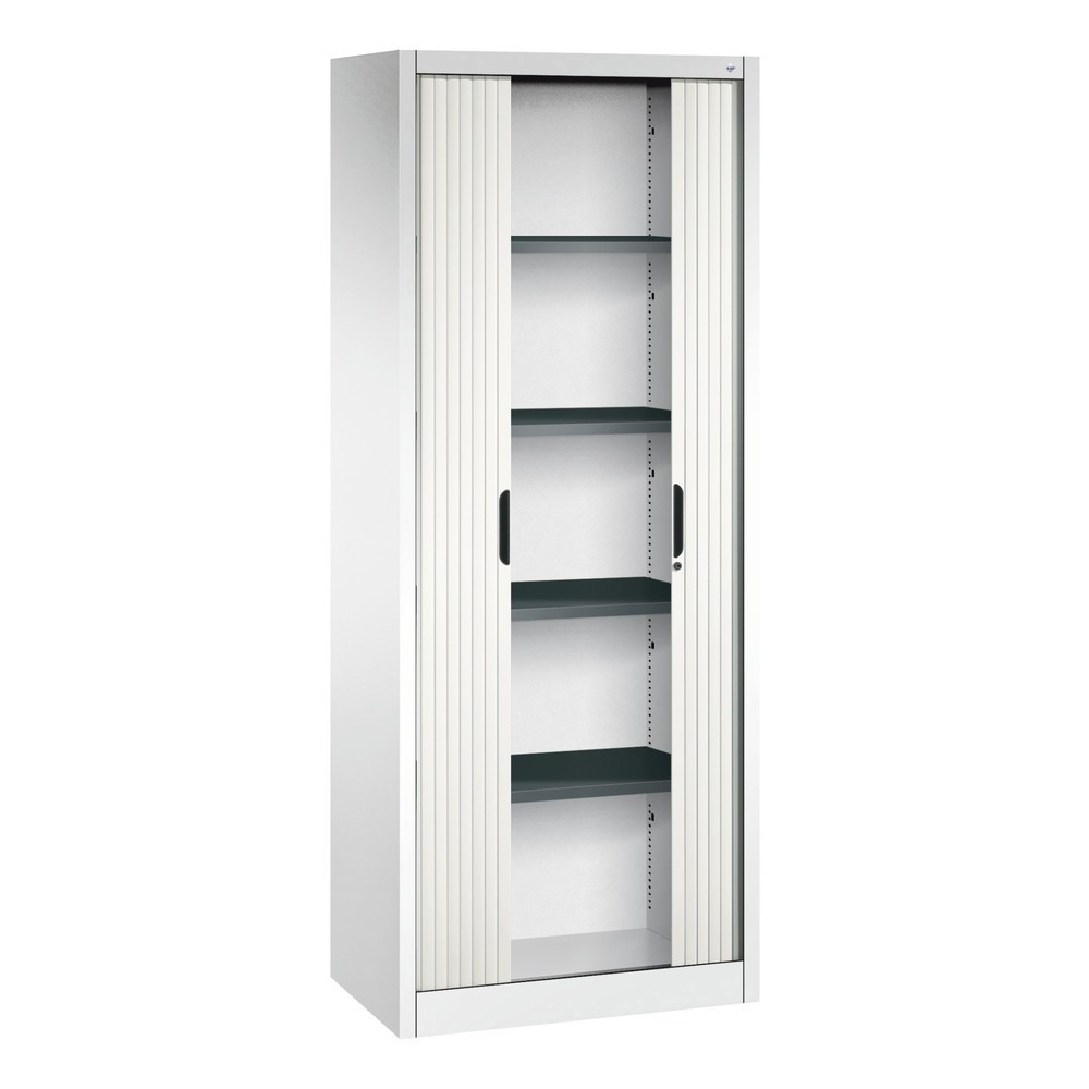Numéro de l'image du produit 3: Armoire à volet roulant C+P, 5 hauteurs de classeur, largeur 800 mm, blanc pur