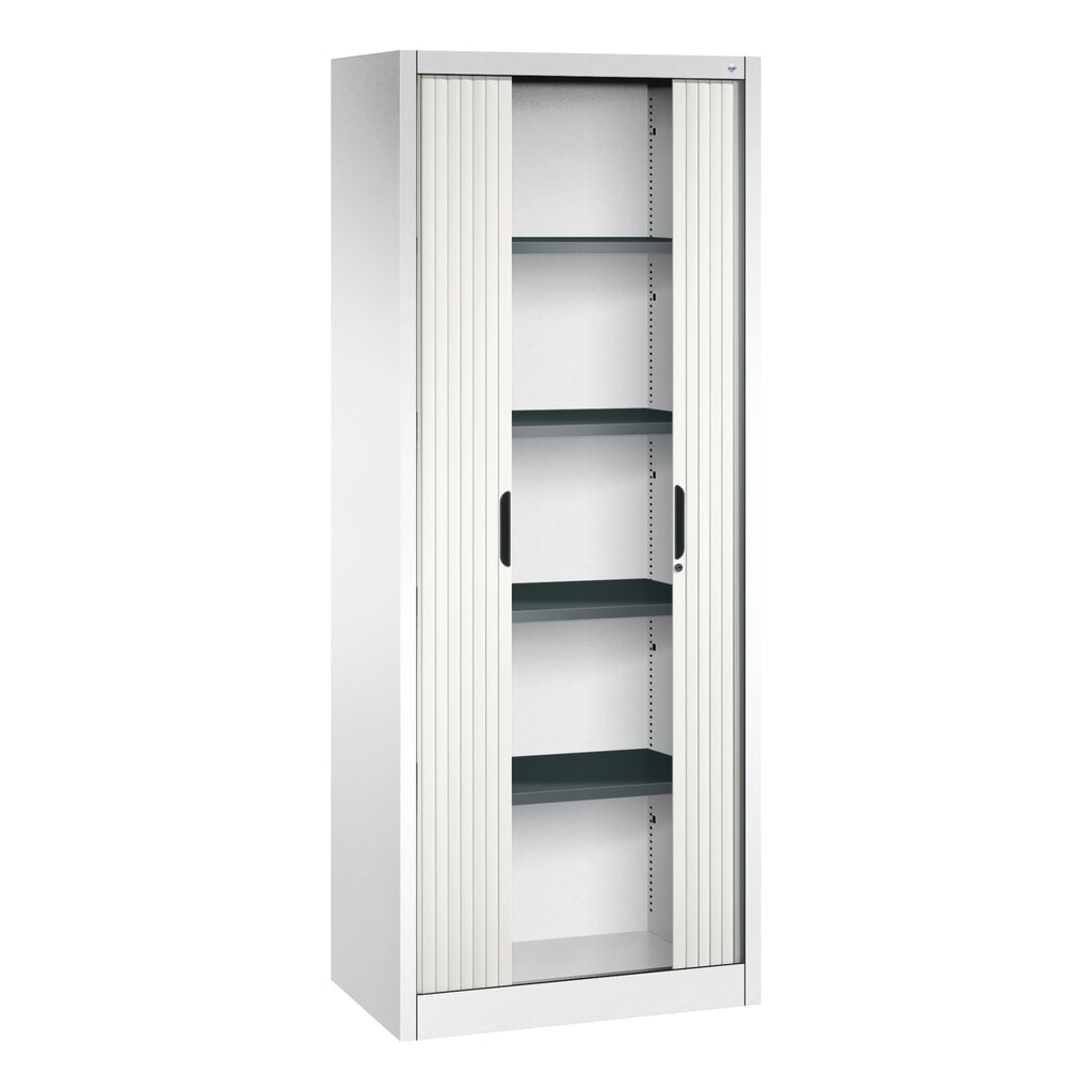 Armoire à volet roulant C+P, 5 hauteurs de classeur, largeur 800 mm, blanc pur N° de l'image du produit 3 : Armoire à volet roulant C+P, 5 hauteurs de classeur, largeur 800 mm, blanc pur