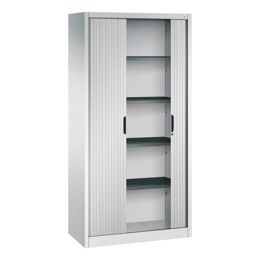 Numéro de l'image du produit 3: Armoire à volet roulant C+P, 5 hauteurs de classeur, largeur 1 000 mm, gris clair