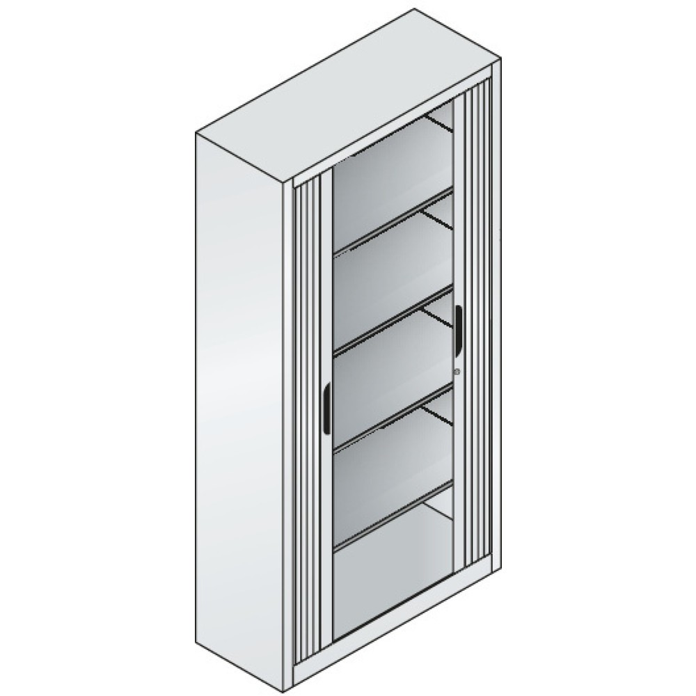 Numéro de l'image du produit 5: Armoire à volet roulant C+P, 5 hauteurs de classeur, largeur 1 000 mm, gris clair