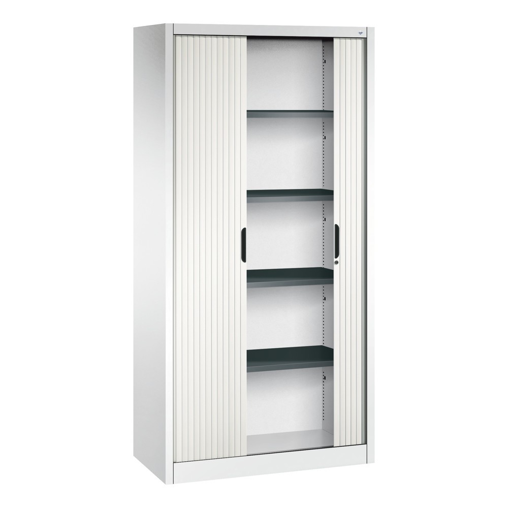Numéro de l'image du produit 4: Armoire à volet roulant C+P, 5 hauteurs de classeur, largeur 1 000 mm, blanc pur
