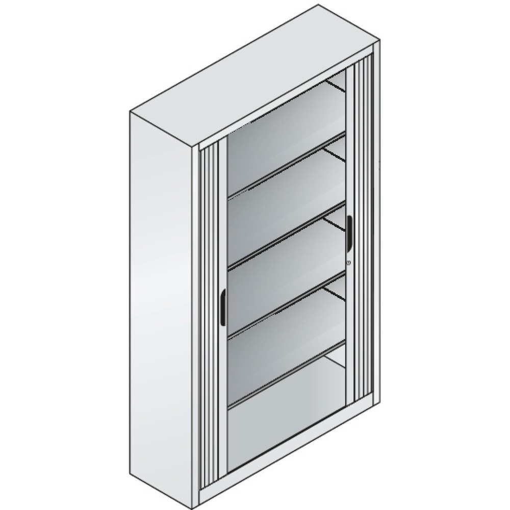 Numéro de l'image du produit 4: Armoire à volet roulant C+P, 5 hauteurs de classeur, largeur 1 200 mm, gris clair