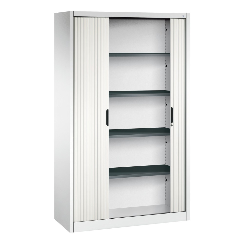 Numéro de l'image du produit 4: Armoire à volet roulant C+P, 5 hauteurs de classeur, largeur 1 200 mm, blanc pur
