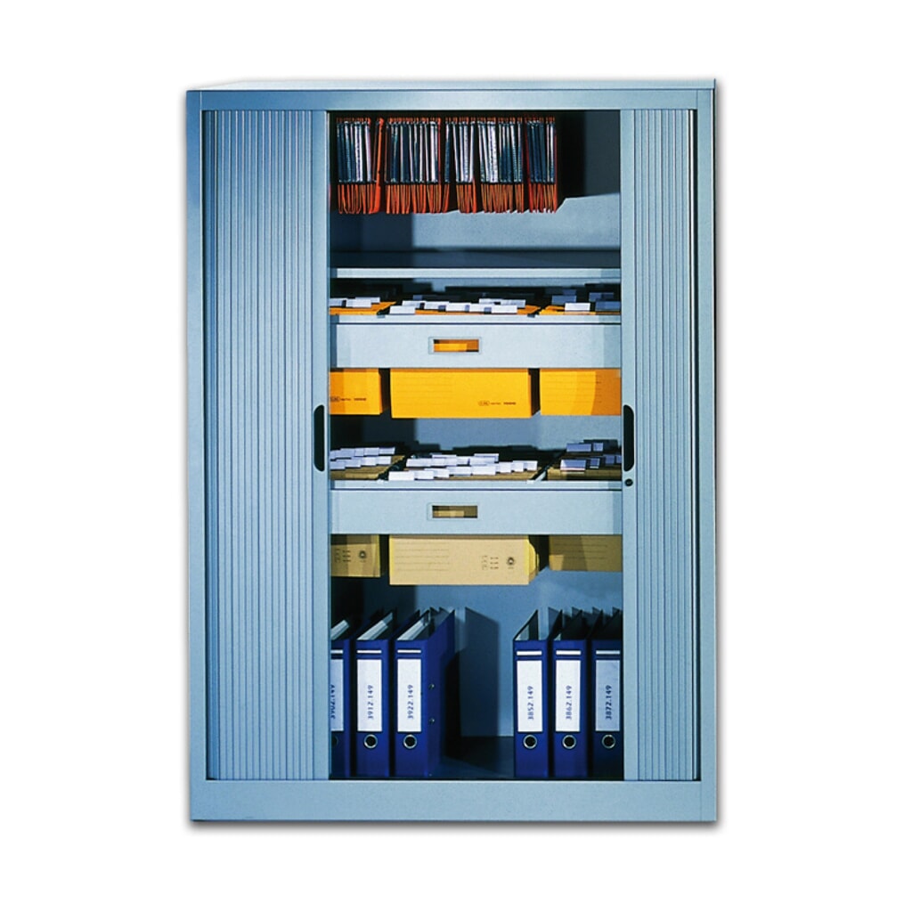 Armoire à volet roulant C+P, 3 hauteurs de classeur, largeur 800 mm, gris noir Illustration du produit: Armoire à volet roulant C+P, 3 hauteurs de classeur, largeur 800 mm, gris noir