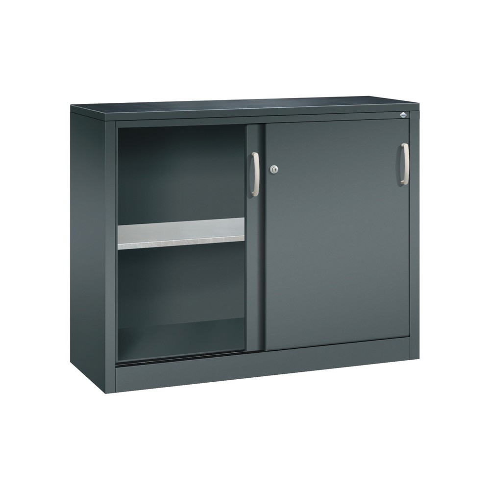 Numéro de l'image du produit 4: Armoire d’appoint d’atelier C+P avec 1 tablette, H x l x P 1 000 x 1 200 x 400 mm, gris anthracite, gris anthracite