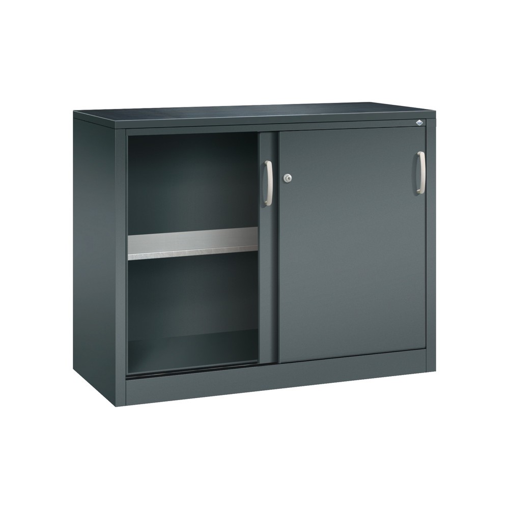 Numéro de l'image du produit 4: Armoire d’appoint d’atelier C+P avec 1 tablette, H x l x P 1 000 x 1 200 x 500 mm, gris anthracite, gris anthracite