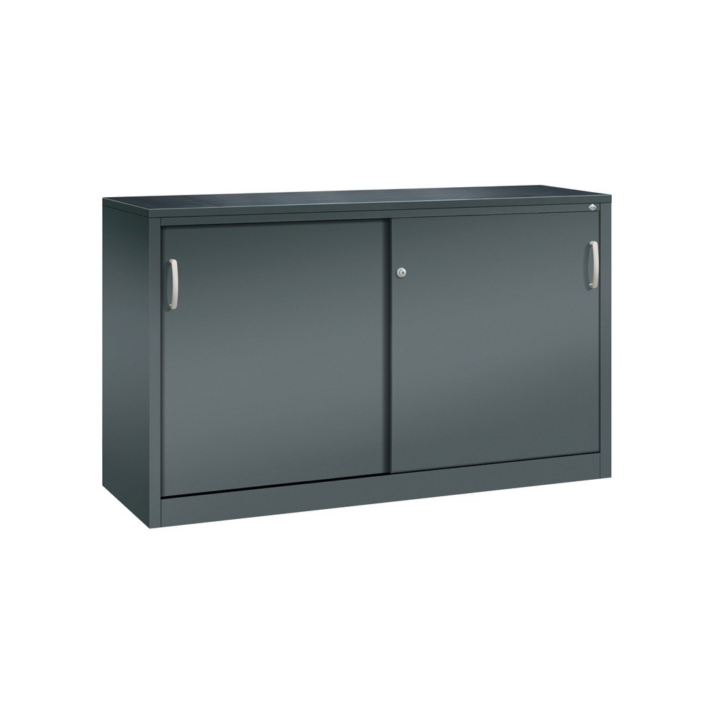 Illustration du produit: Armoire d’appoint d’atelier C+P avec 2 tablettes, H x l x P 1 000 x 1 600 x 500 mm, cloison de séparation, gris anthracite, gris anthracite