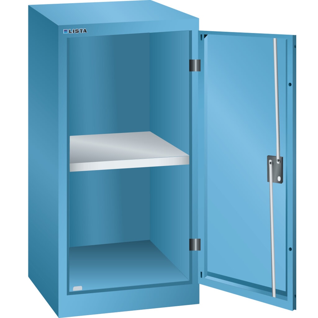 Armoire d'appoint LISTA, (lxPxH) 500x400x1 000 mm, 1 étagère réglable, bleu clair, KEY Lock Illustration du produit: Armoire d'appoint LISTA, (lxPxH) 500x400x1 000 mm, 1 étagère réglable, bleu clair, KEY Lock
