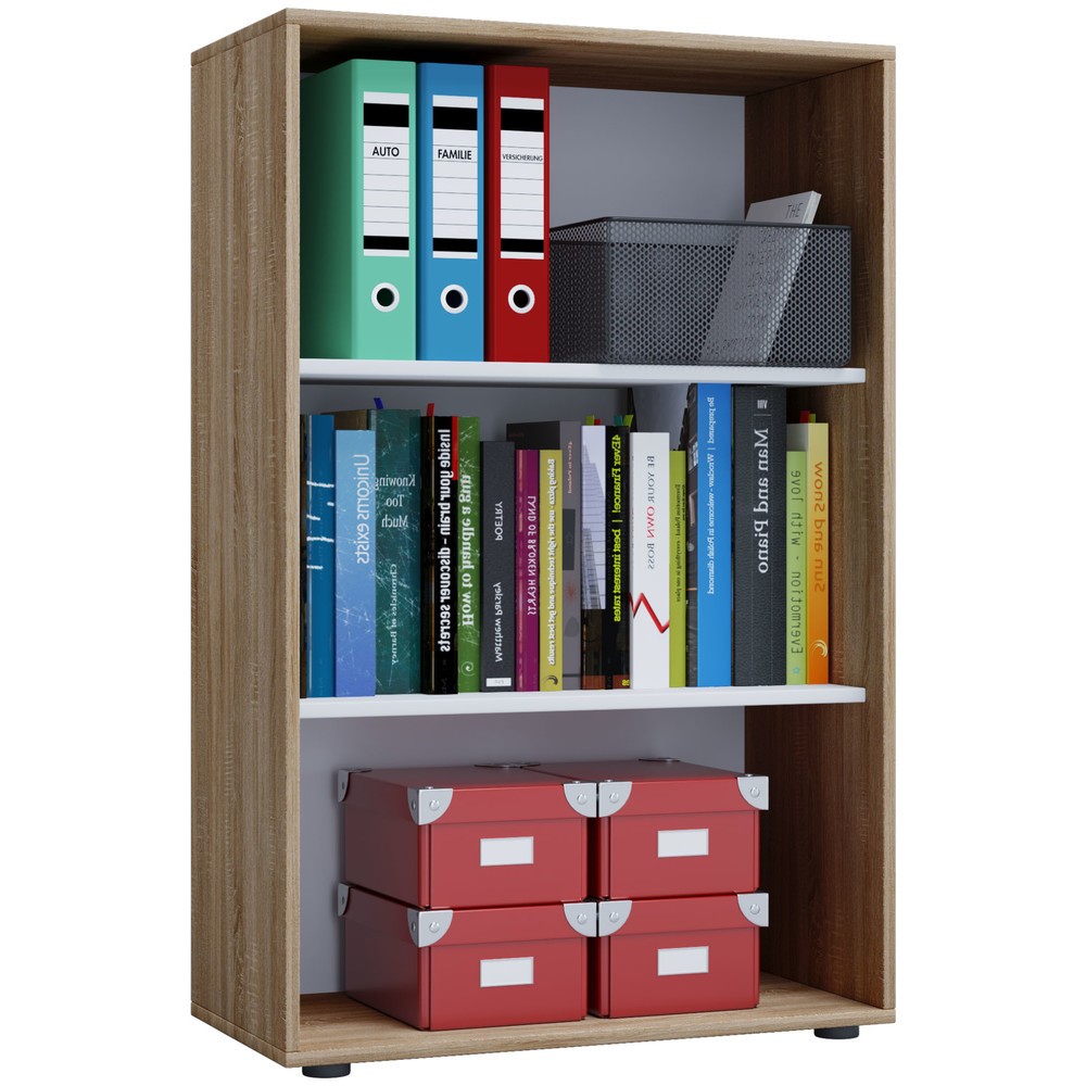 Numéro de l'image du produit 1: Lona Tablette de bureau, 3 compartiments, HxLxP 1 050 x 700 x 400 mm, chêne Sonoma