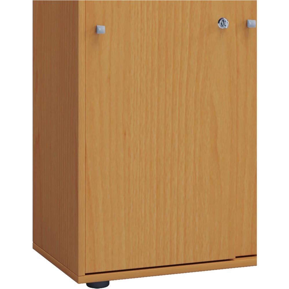 Numéro de l'image du produit 2: Lona Armoire de bureau avec portes coulissantes, 5 compartiments, HxLxP 1,780 x 700 x 400 mm, hêtre