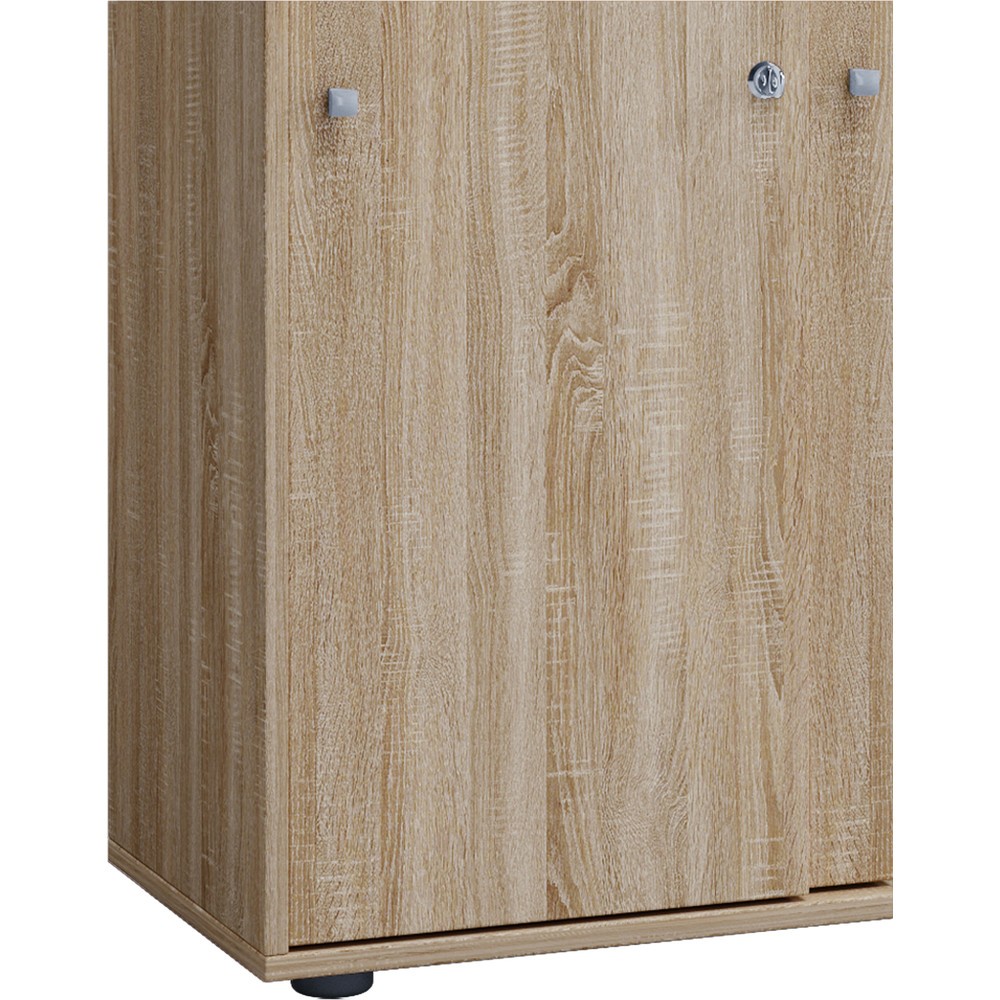 Numéro de l'image du produit 2: Lona Armoire de bureau avec portes coulissantes, 5 compartiments, HxLxP 1,780 x 700 x 400 mm, chêne Sonoma