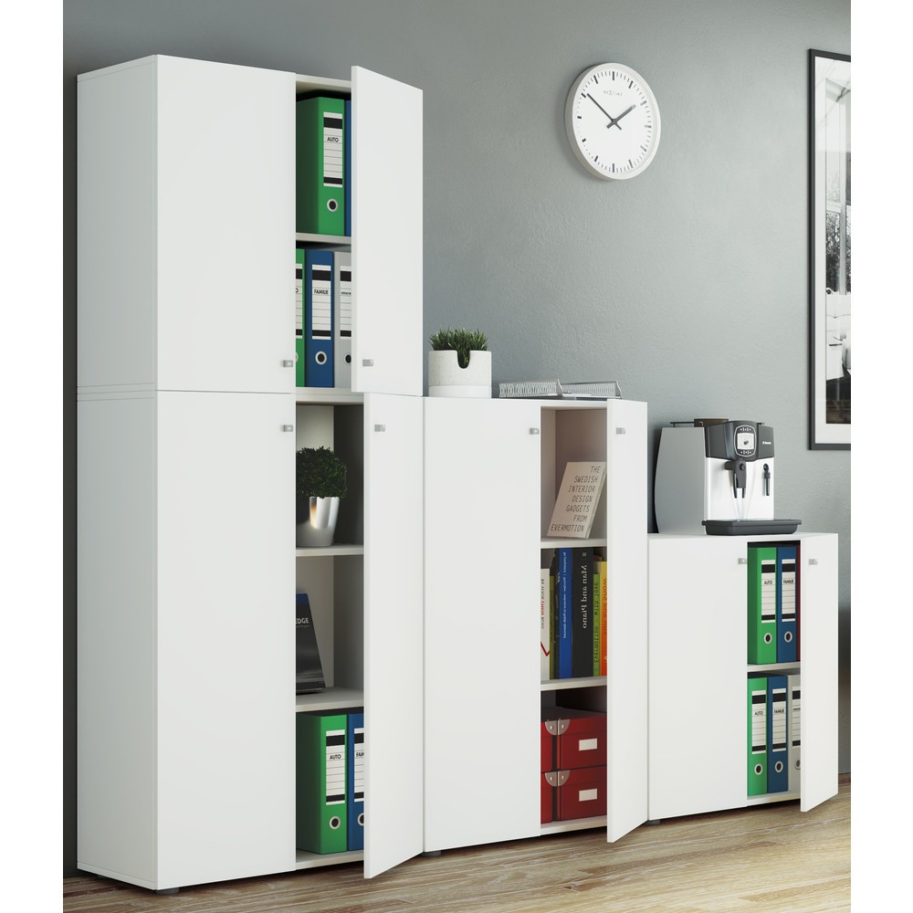 Numéro de l'image du produit 3: Armoire de bureau Lona L avec portes battantes, blanche