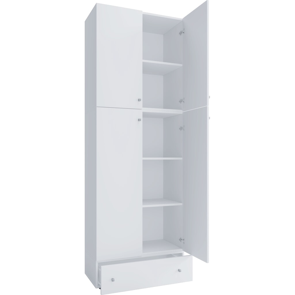 Armoire de bureau VCM Lona XXL avec portes battantes et tiroir, blanche Illustration du produit: Armoire de bureau VCM Lona XXL avec portes battantes et tiroir, blanche