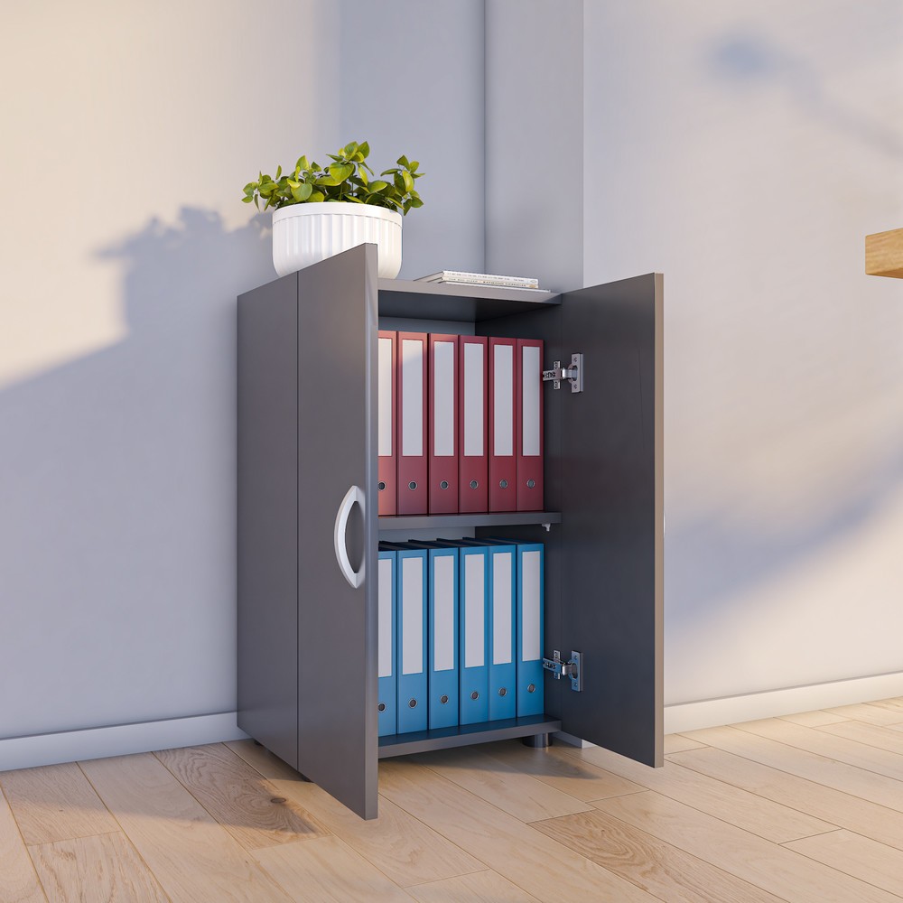 Numéro de l'image du produit 3: Armoire de bureau Ulas 2 compartiments, anthracite