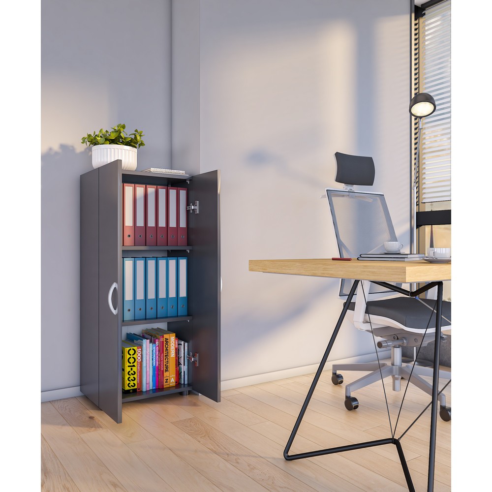 Numéro de l'image du produit 4: Armoire de bureau Ulas 3 compartiments, anthracite