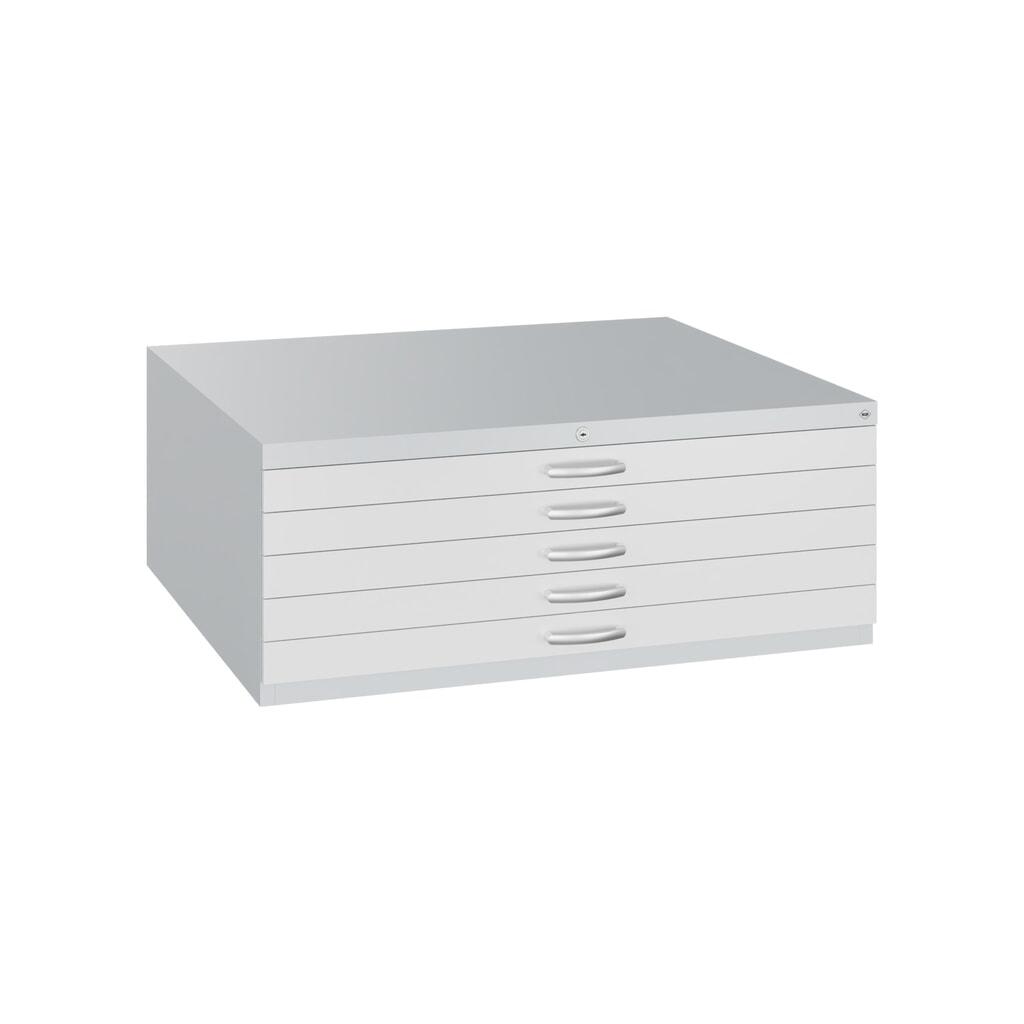 N° de l'image du produit 1 : Armoire de classement à plat C+P, 5 tiroirs DIN A1, gris clair