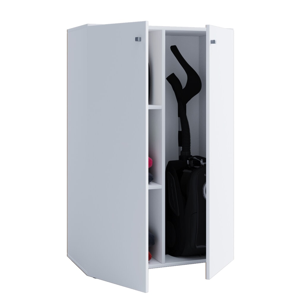 VCM armoire à produits de nettoyage Lona Mini avec portes, blanche N° de l'image du produit 1 : VCM armoire à produits de nettoyage Lona Mini avec portes, blanche