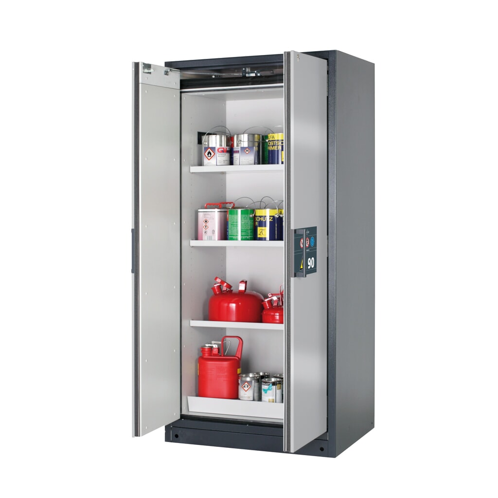 Armoire coupe-feu asecos® Q-PEGASUS / type 90, 3 tablettes, haut. x larg. x prof. 1 953 x 893 x 615 mm, argent Illustration du produit: Armoire coupe-feu asecos® Q-PEGASUS / type 90, 3 tablettes, haut. x larg. x prof. 1 953 x 893 x 615 mm, argent