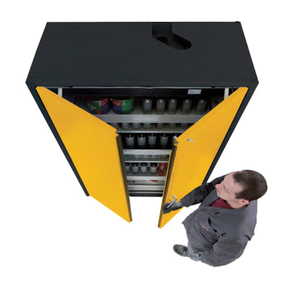 Armoire coupe-feu asecos® Q-PEGASUS / type 90, 3 tablettes, haut. x larg. x prof. 1 953 x 1 193 x 615 mm, jaune d’or N° de l'image du produit 7 : Armoire coupe-feu asecos® Q-PEGASUS / type 90, 3 tablettes, haut. x larg. x prof. 1 953 x 1 193 x 615 mm, jaune d’or