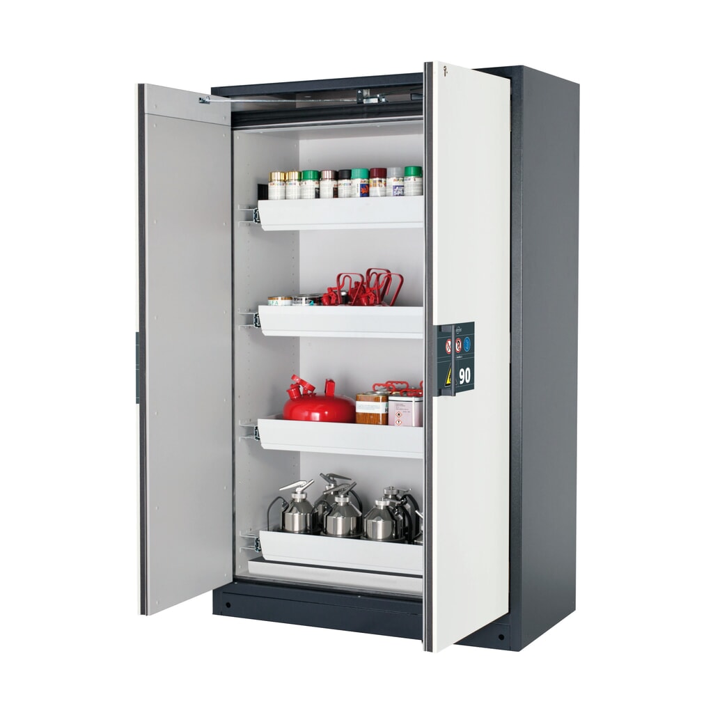 Armoire coupe-feu asecos® Q-PEGASUS / type 90, 4 cuves extractibles, haut. x larg. x prof. 1 953 x 1 193 x 615 mm, blanc pur Illustration du produit: Armoire coupe-feu asecos® Q-PEGASUS / type 90, 4 cuves extractibles, haut. x larg. x prof. 1 953 x 1 193 x 615 mm, blanc pur
