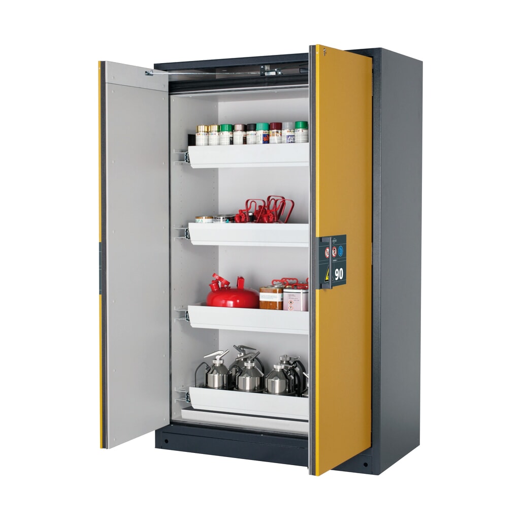 Armoire coupe-feu asecos® Q-PEGASUS / type 90, 4 cuves extractibles, haut. x larg. x prof. 1 953 x 1 193 x 615 mm, jaune d’or Illustration du produit: Armoire coupe-feu asecos® Q-PEGASUS / type 90, 4 cuves extractibles, haut. x larg. x prof. 1 953 x 1 193 x 615 mm, jaune d’or
