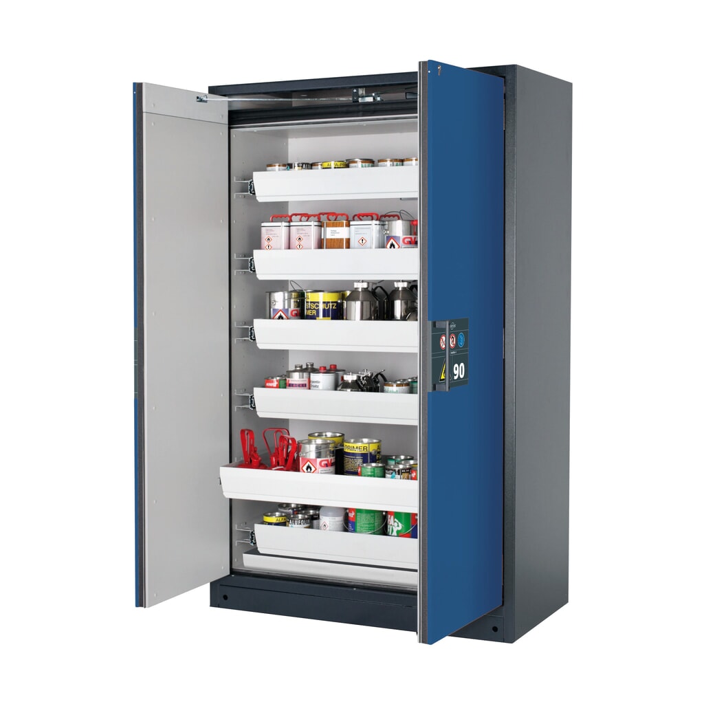 Armoire coupe-feu asecos® Q-PEGASUS / type 90, 6 cuves extractibles, haut. x larg. x prof. 1 953 x 1 193 x 615 mm, bleu gentiane Illustration du produit: Armoire coupe-feu asecos® Q-PEGASUS / type 90, 6 cuves extractibles, haut. x larg. x prof. 1 953 x 1 193 x 615 mm, bleu gentiane