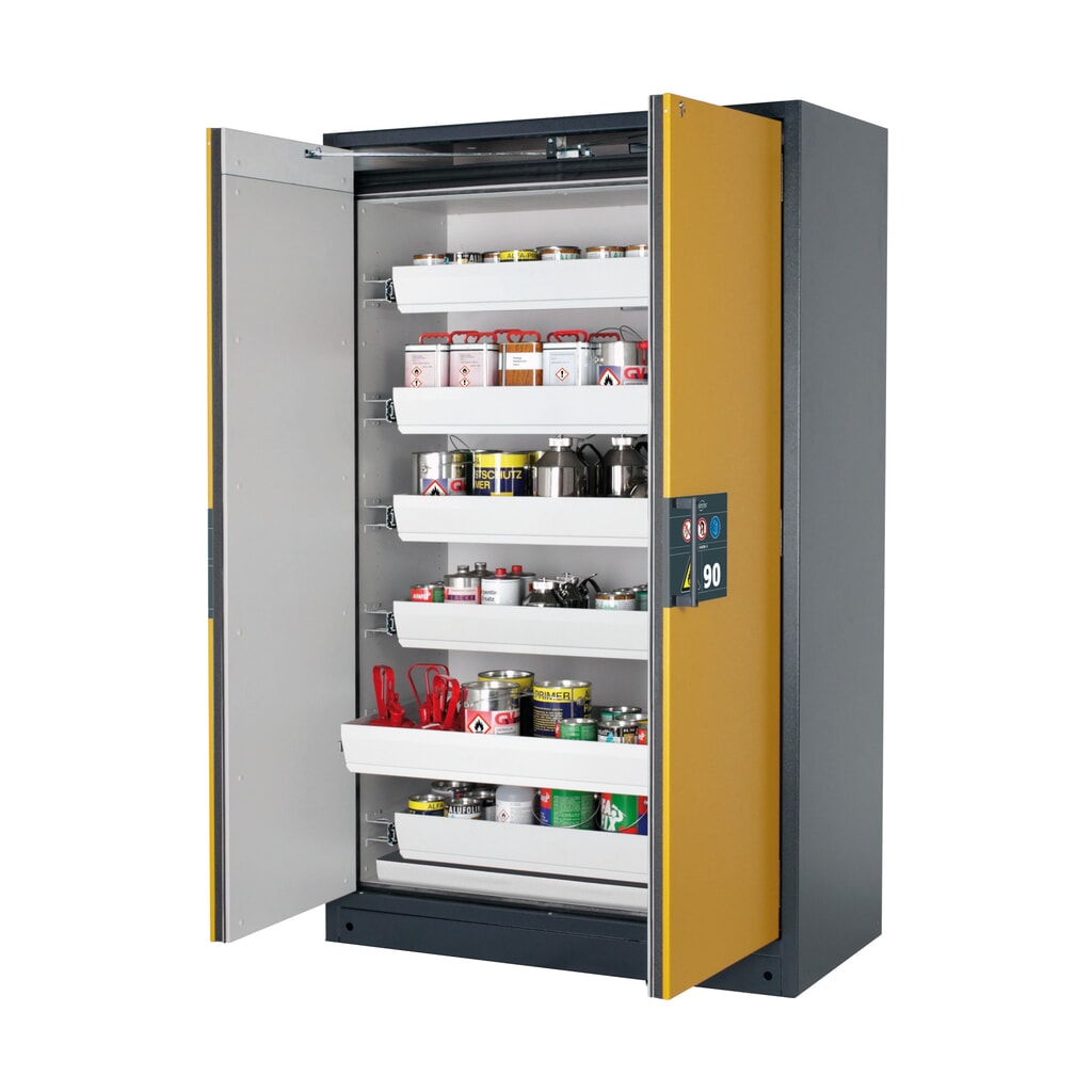 Armoire coupe-feu asecos® Q-PEGASUS / type 90, 6 cuves extractibles, haut. x larg. x prof. 1 953 x 1 193 x 615 mm, jaune d’or Illustration du produit: Armoire coupe-feu asecos® Q-PEGASUS / type 90, 6 cuves extractibles, haut. x larg. x prof. 1 953 x 1 193 x 615 mm, jaune d’or