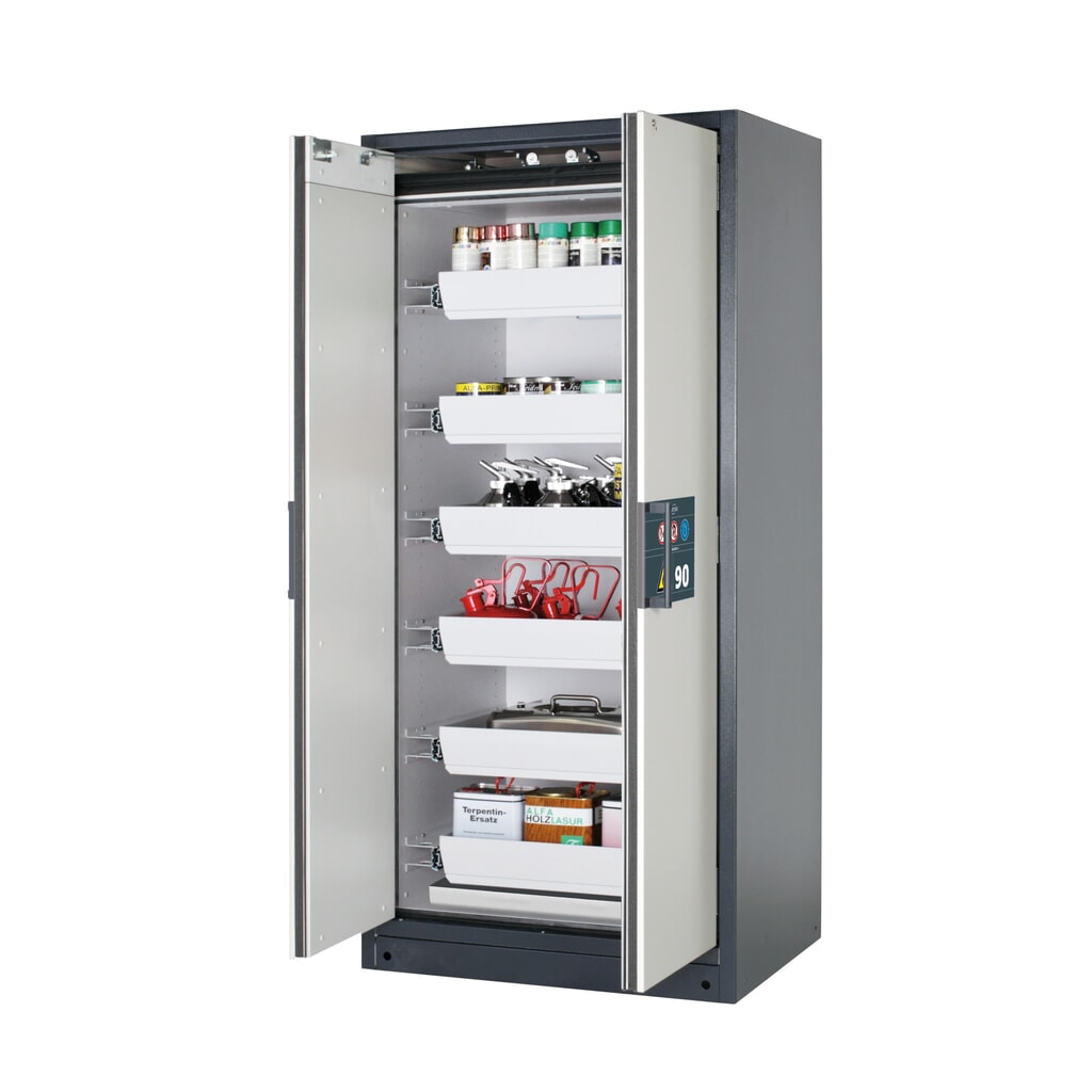 Armoire coupe-feu asecos® Q-PEGASUS / type 90, 6 cuves extractibles, haut. x larg. x prof. 1 953 x 893 x 615 mm, gris clair Illustration du produit: Armoire coupe-feu asecos® Q-PEGASUS / type 90, 6 cuves extractibles, haut. x larg. x prof. 1 953 x 893 x 615 mm, gris clair