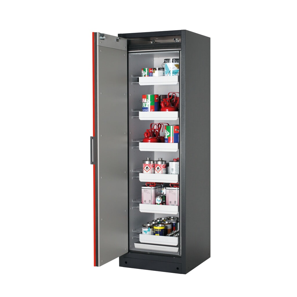Armoire coupe-feu asecos® Q-PEGASUS / type 90, 6 cuves extractibles, haut. x larg. x prof. 1 953 x 599 x 615 mm, rouge signalisation N° de l'image du produit 1 : Armoire coupe-feu asecos® Q-PEGASUS / type 90, 6 cuves extractibles, haut. x larg. x prof. 1 953 x 599 x 615 mm, rouge signalisation