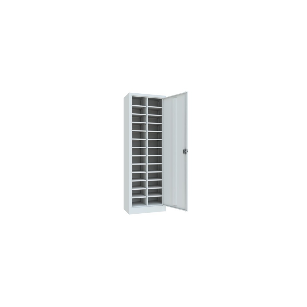 Numéro de l'image du produit 3: Armoire de tri PAVOY avec porte, 26 compartiments, gris clair, gris clair