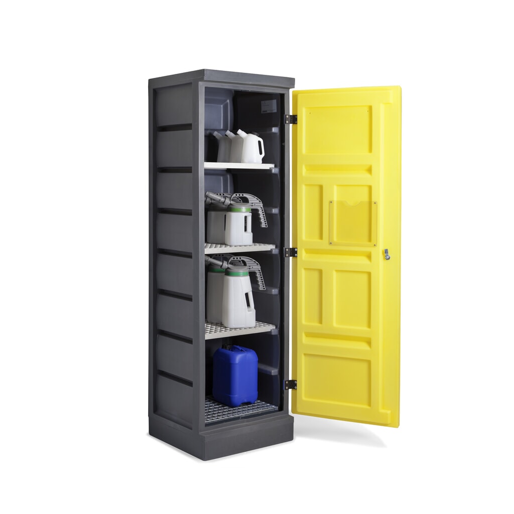 Illustration du produit: Denios armoire pour produits chimiques en polyéthylène (PE), H x l x P 1 990 x 610 x 640 mm, 4 grilles galvanisées