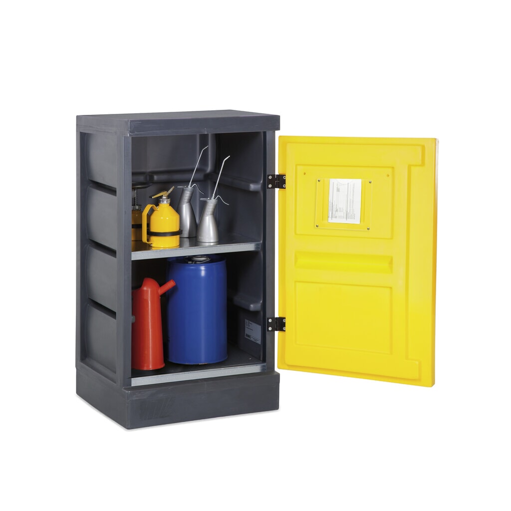 Illustration du produit: Denios armoire pour produits chimiques en polyéthylène (PE), H x l x P 1 130 x 610 x 640 mm, 2 grilles en acier inoxydable