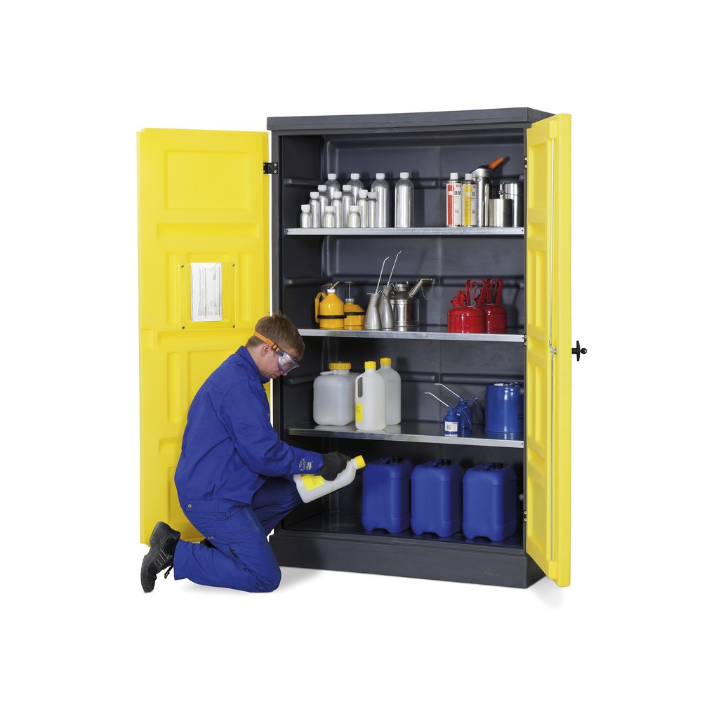 Numéro de l'image du produit 8: Armoire écologique en PE, HxlxP 1 990 x 1 225 x 640 mm, 3 plateaux + 1 grille en acier inoxydable