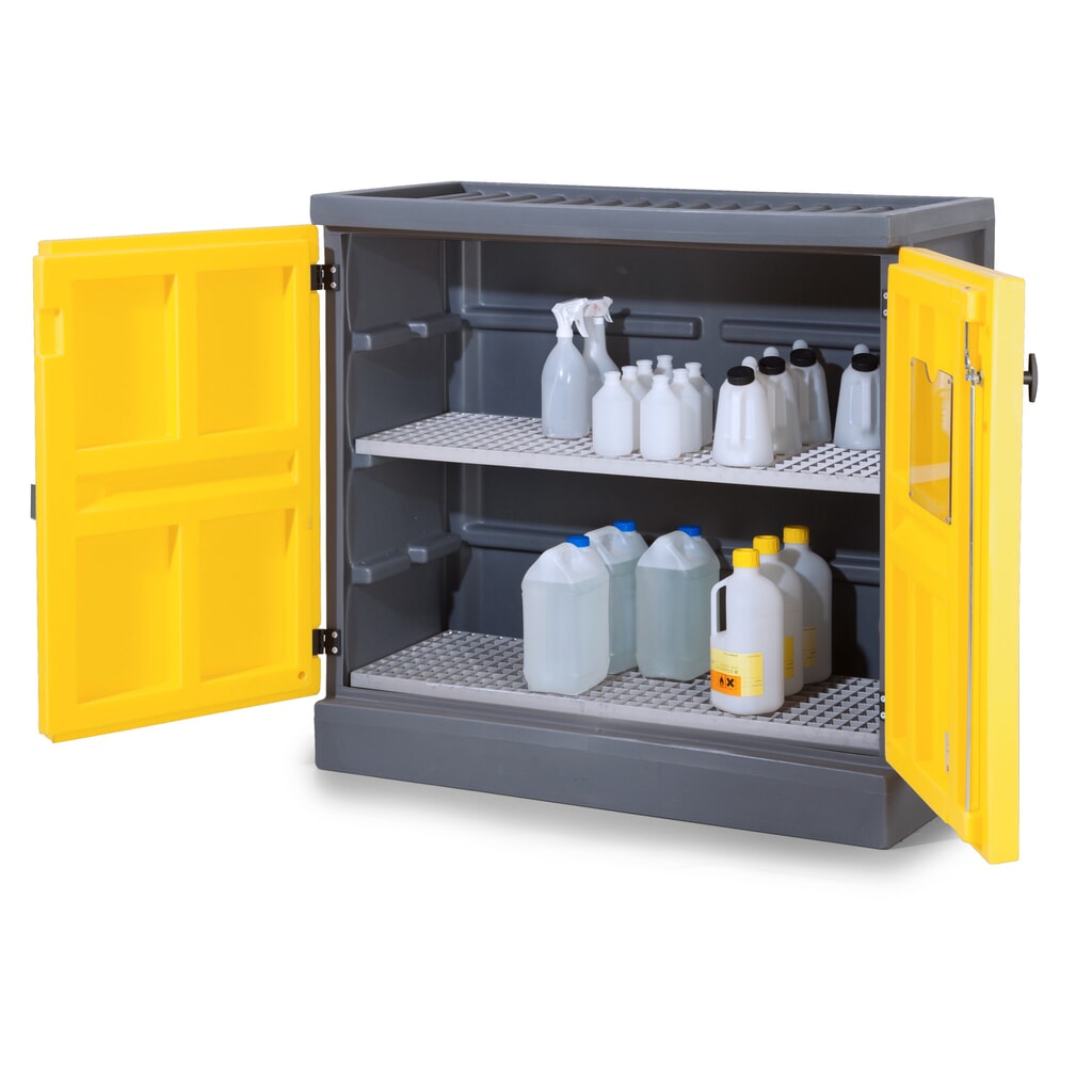 Illustration du produit: Denios armoire pour produits chimiques en polyéthylène (PE), H x l x P 1 130 x 1 225 x 640 mm, 2 grilles en acier inoxydable