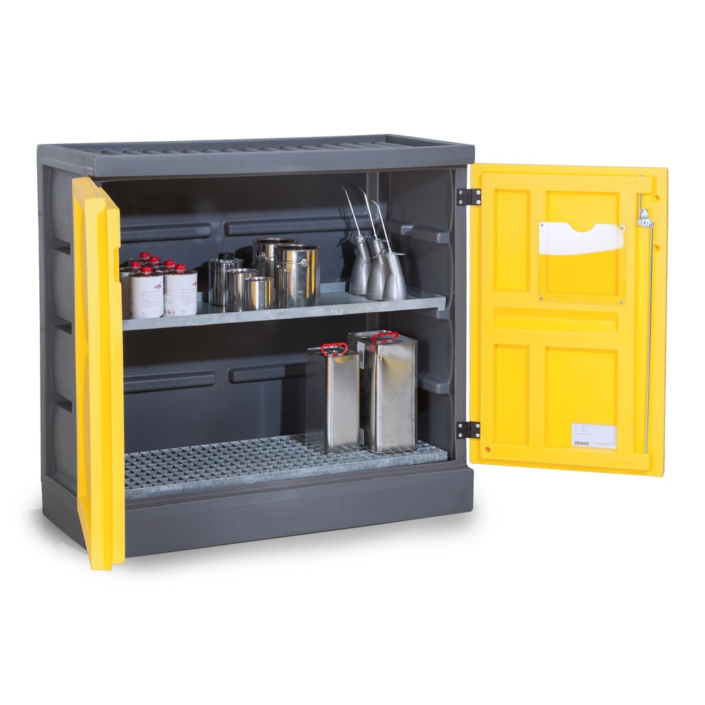 Denios armoire pour produits chimiques en polyéthylène (PE), H x l x P 1 130 x 1 225 x 640 mm, 1 cuve + 1 grille galvanisée Illustration du produit: Denios armoire pour produits chimiques en polyéthylène (PE), H x l x P 1 130 x 1 225 x 640 mm, 1 cuve + 1 grille galvanisée