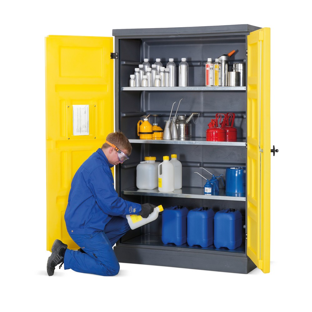 Numéro de l'image du produit 4: Armoire de sécurité en PE, HxlxP 1 990 x 1 225 x 640 mm, 4 grilles, galvanisée